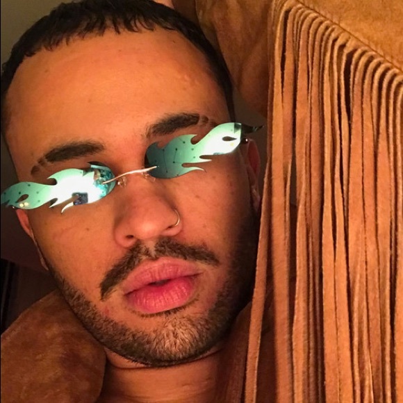 Flame fire sunglasses it's lit glasses leaf rave - Picture 4 of 8